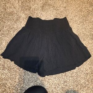 aerie Black Flowing High-Waist Shorts